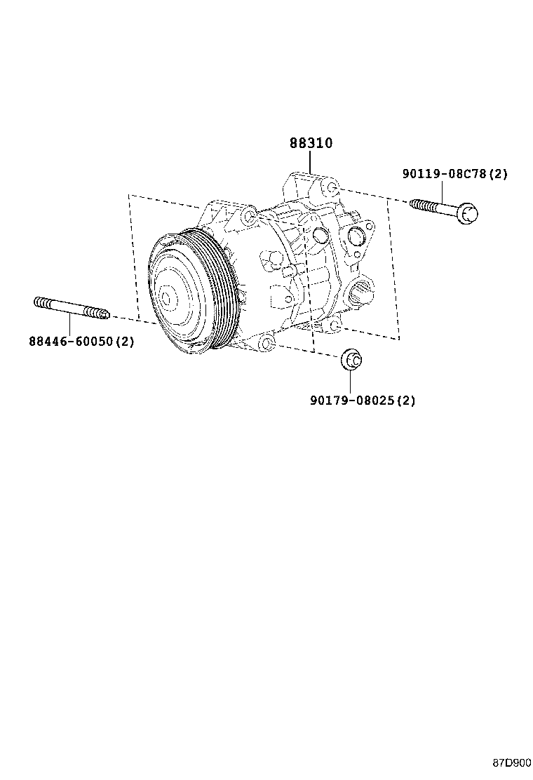 88310-28652 COMPRESSOR ASSY, W/PULLEY product image