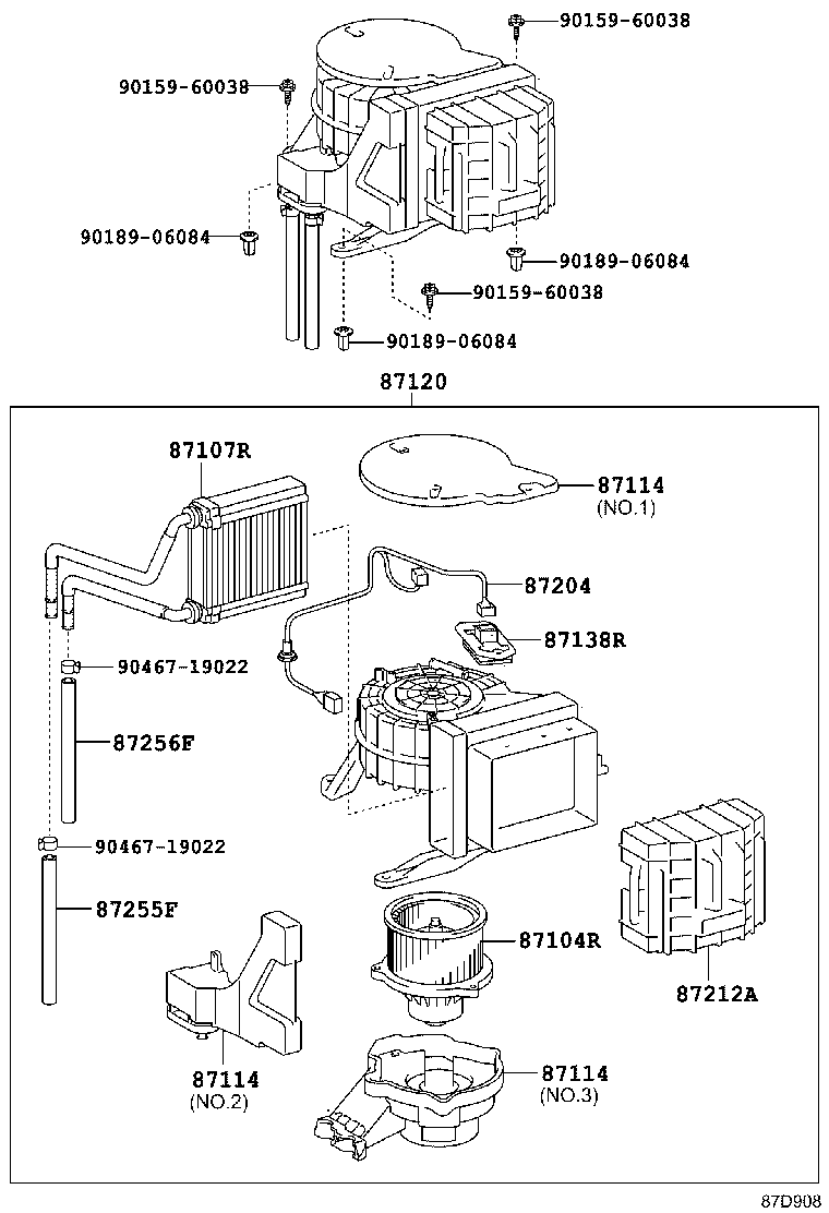 87104-26130 MOTOR SUB-ASSY, REAR HEATER BLOWER product image