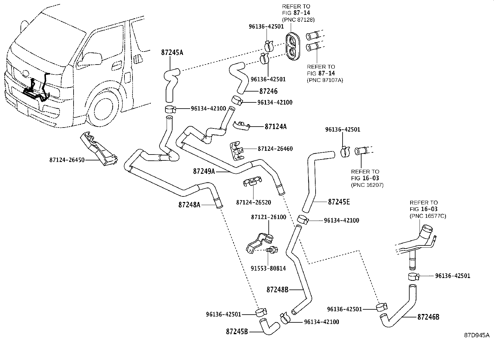 87245-26G60 HOSE, HEATER WATER, INLET A product image