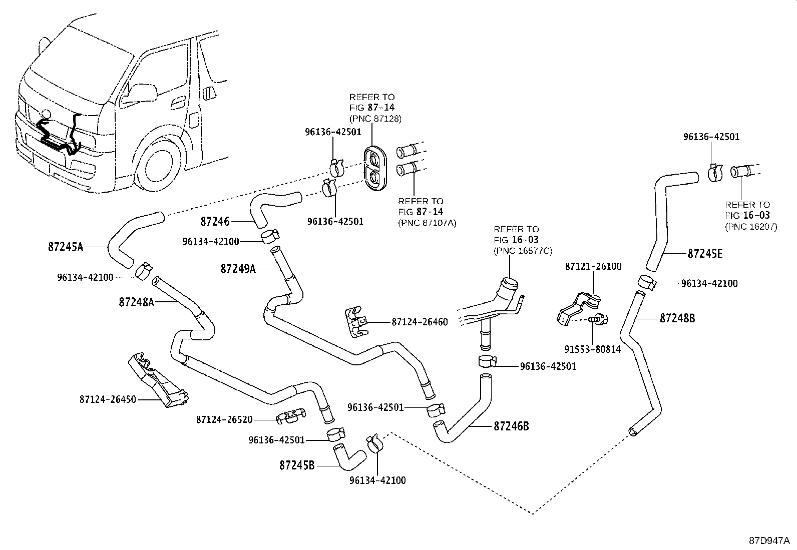 87245-26G60 HOSE, HEATER WATER, INLET A product image