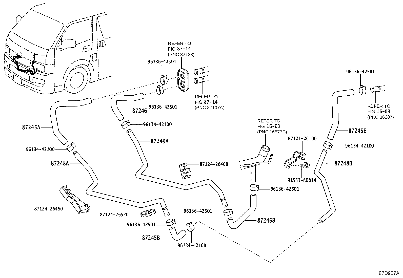 87245-26G60 HOSE, HEATER WATER, INLET A product image