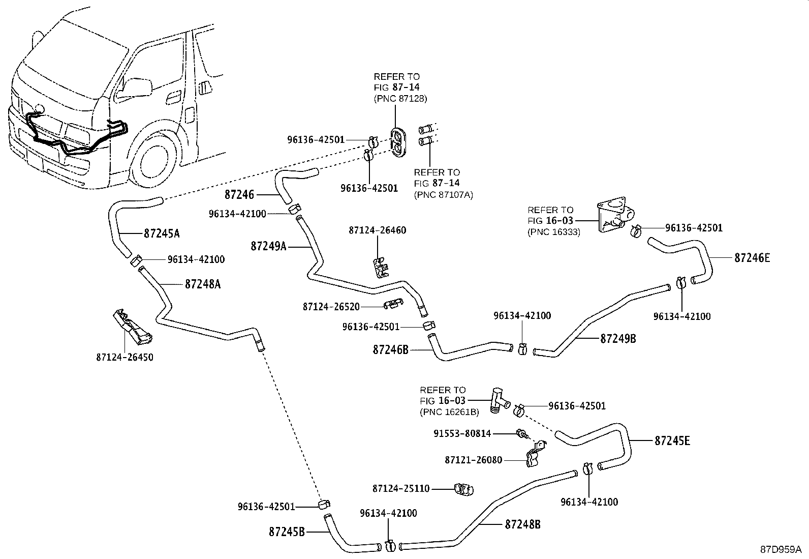 87245-26G60 HOSE, HEATER WATER, INLET A product image
