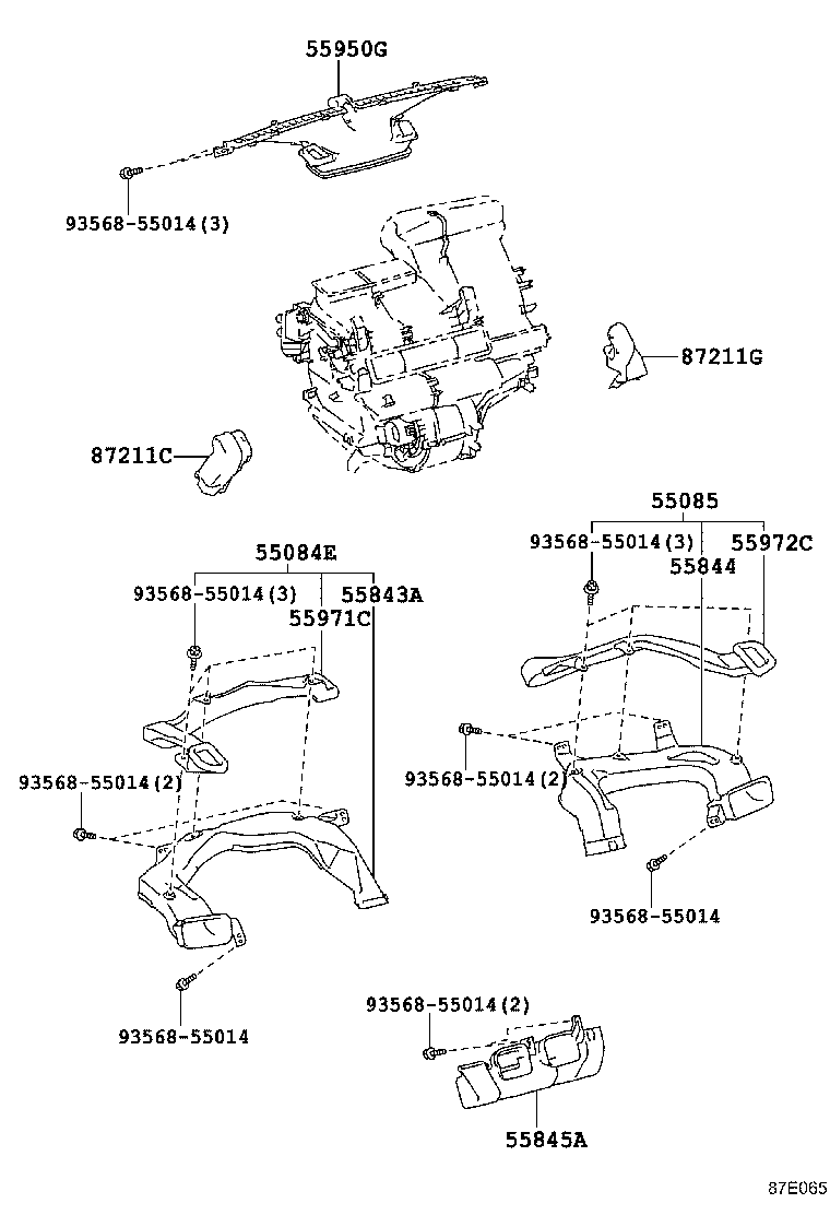 55844-0D280 DUCT, HEATER TO REGISTER, NO.2 product image