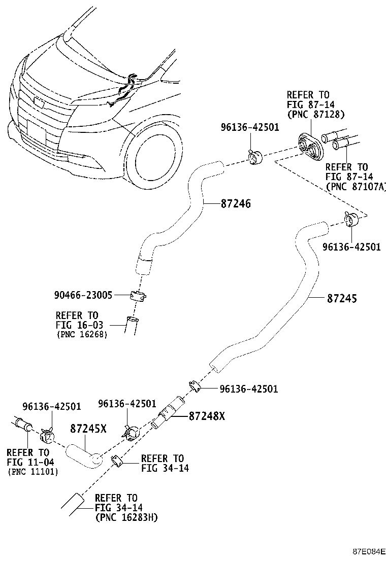 87245-28D90 HOSE, HEATER WATER, INLET product image