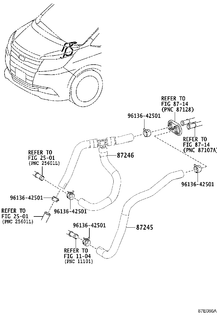 87245-28D90 HOSE, HEATER WATER, INLET product image