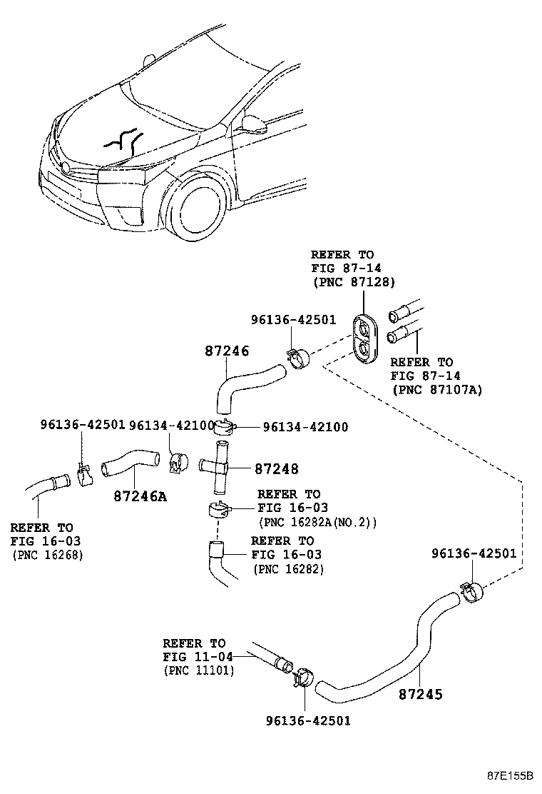87245-02N60 HOSE, HEATER WATER, OUTLET A product image