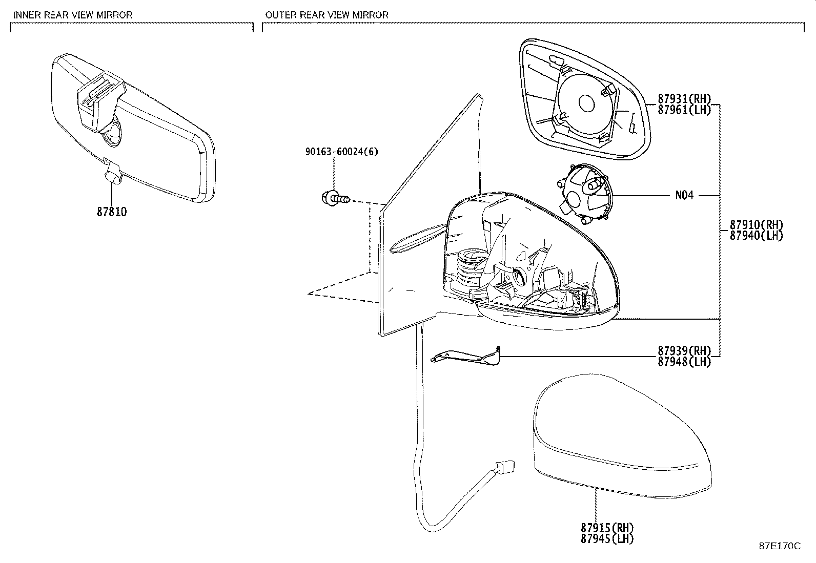87939-0H050 COVER, OUTER MIRROR HOLE, RH product image