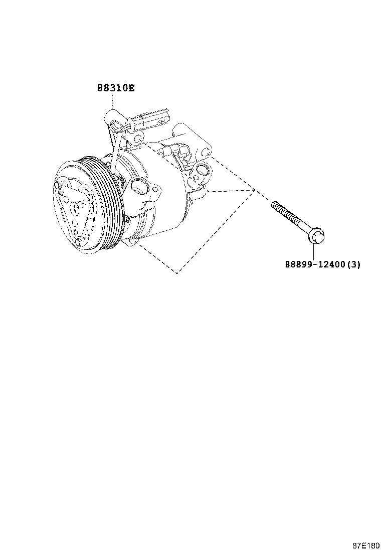 88310-YV020 COMPRESSOR, W/MAGNET CLUTCH product image