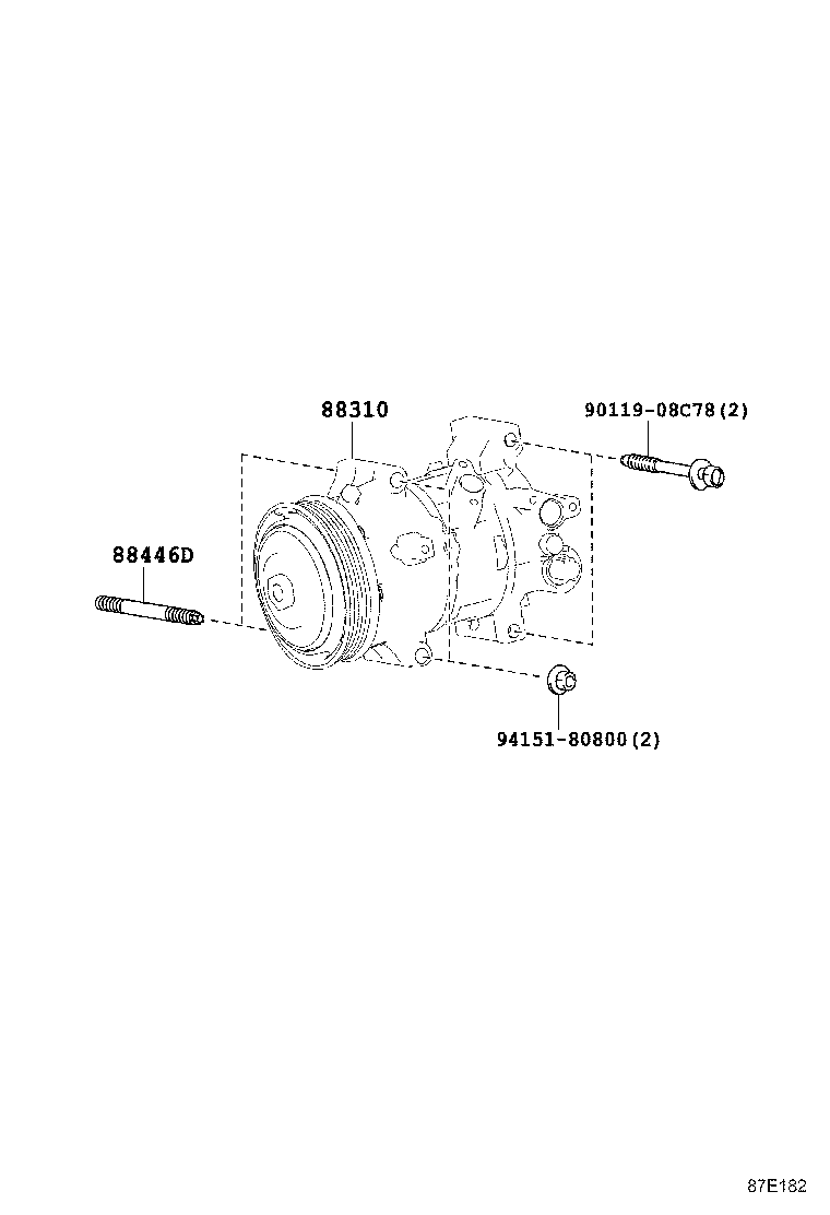 88310-02A62 COMPRESSOR ASSY, W/PULLEY product image