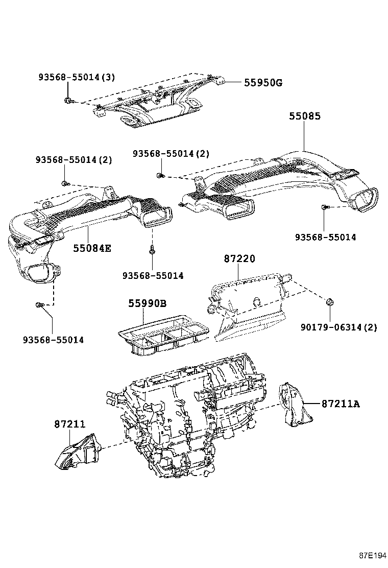 55086-02530 DUCT SUB-ASSY, HEATER TO REGISTER, NO.2 product image