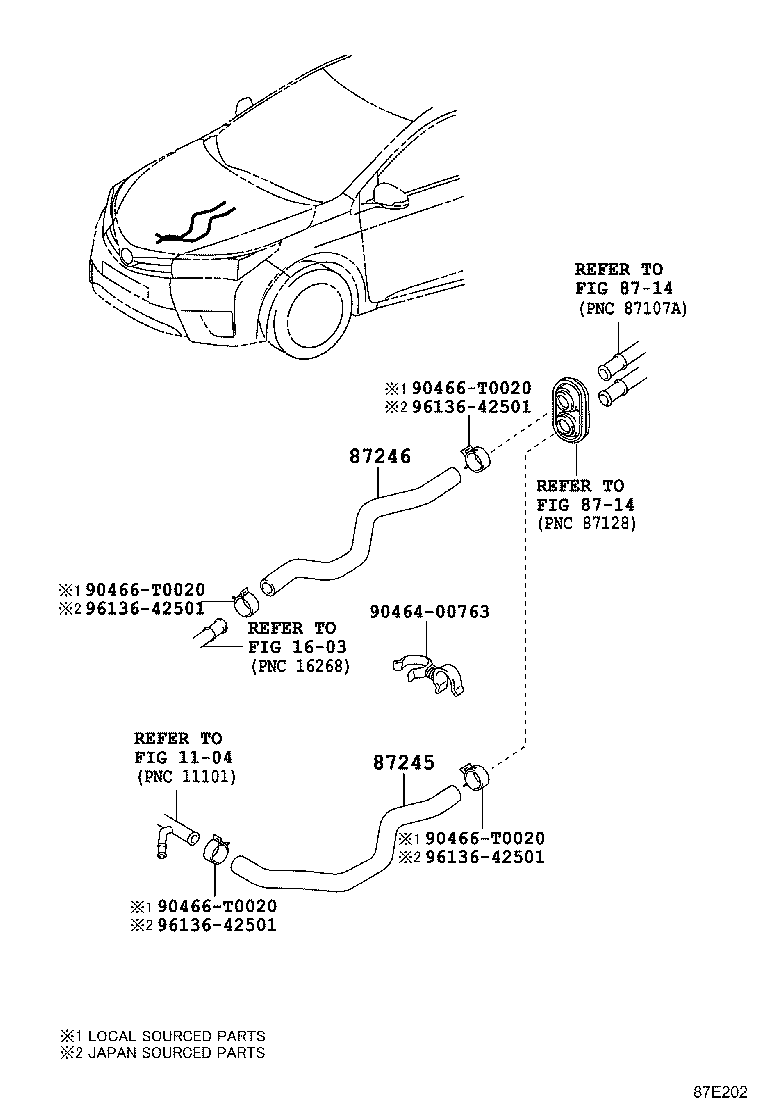 87245-02N30 HOSE, HEATER WATER, OUTLET A product image