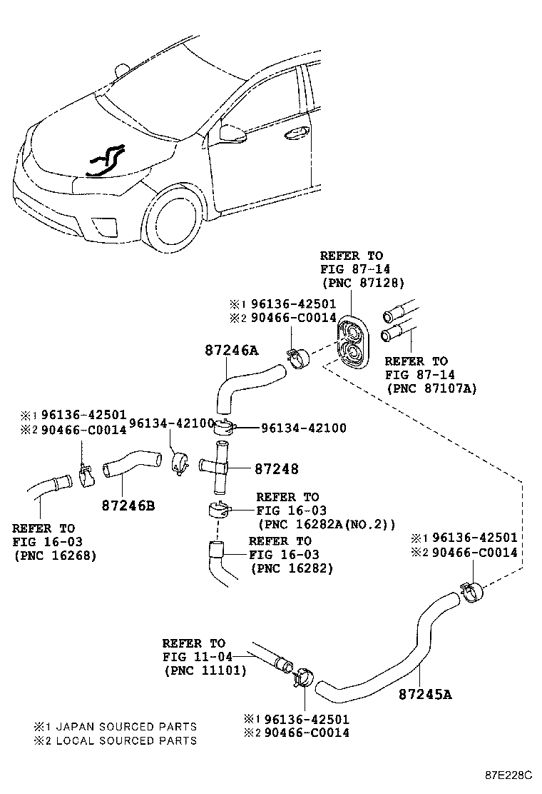 87245-02Q30 HOSE, HEATER WATER, OUTLET A product image