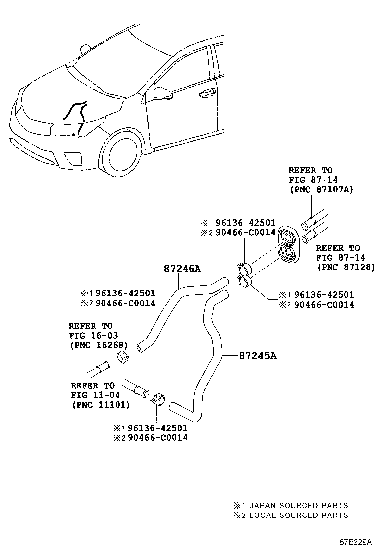 87245-02Q30 HOSE, HEATER WATER, OUTLET A product image