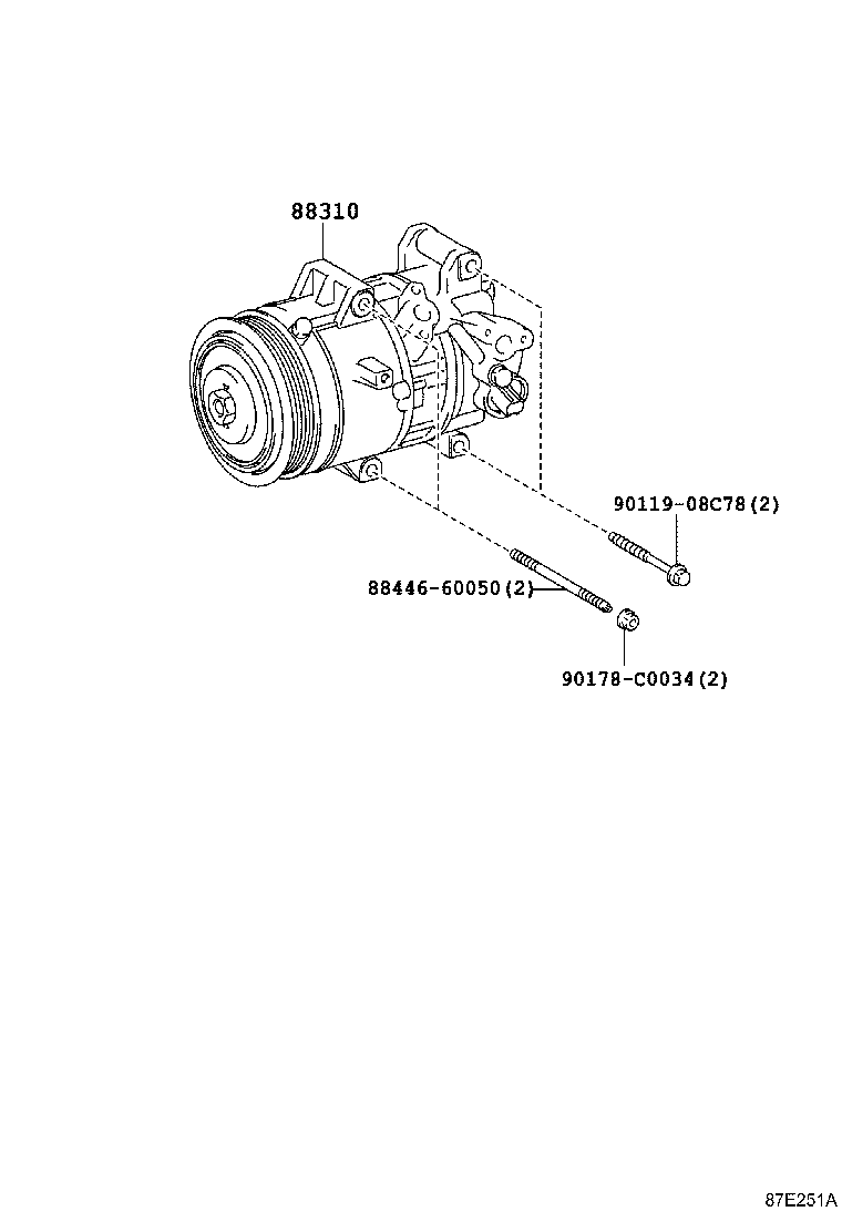 88310-02A71 COMPRESSOR ASSY, W/PULLEY product image