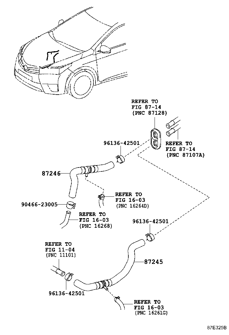 87245-02N60 HOSE, HEATER WATER, OUTLET A product image