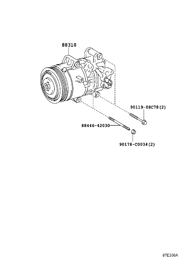 88310-02A81 COMPRESSOR ASSY, W/PULLEY product image