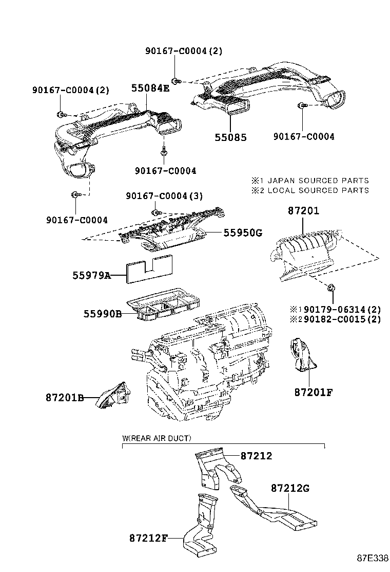 55086-02550 DUCT SUB-ASSY, HEATER TO REGISTER, NO.2 product image