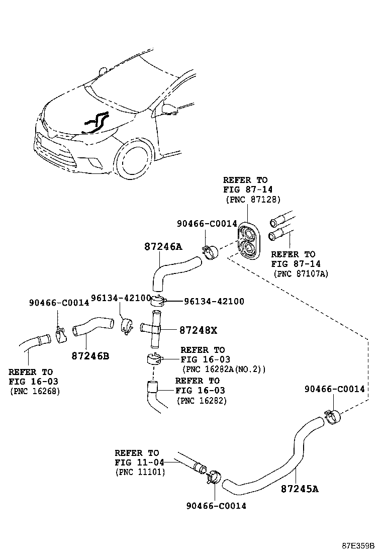87245-02Q70 HOSE, HEATER WATER, OUTLET A product image