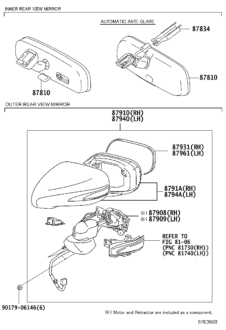 87931-53430 OUTER MIRROR, RH product image