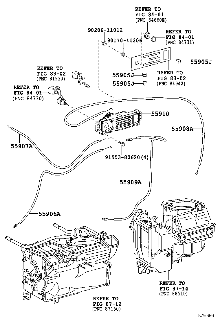 55834-60020 CONNECTOR, INSTRUMENT PANEL REGISTER, NO.2 product image
