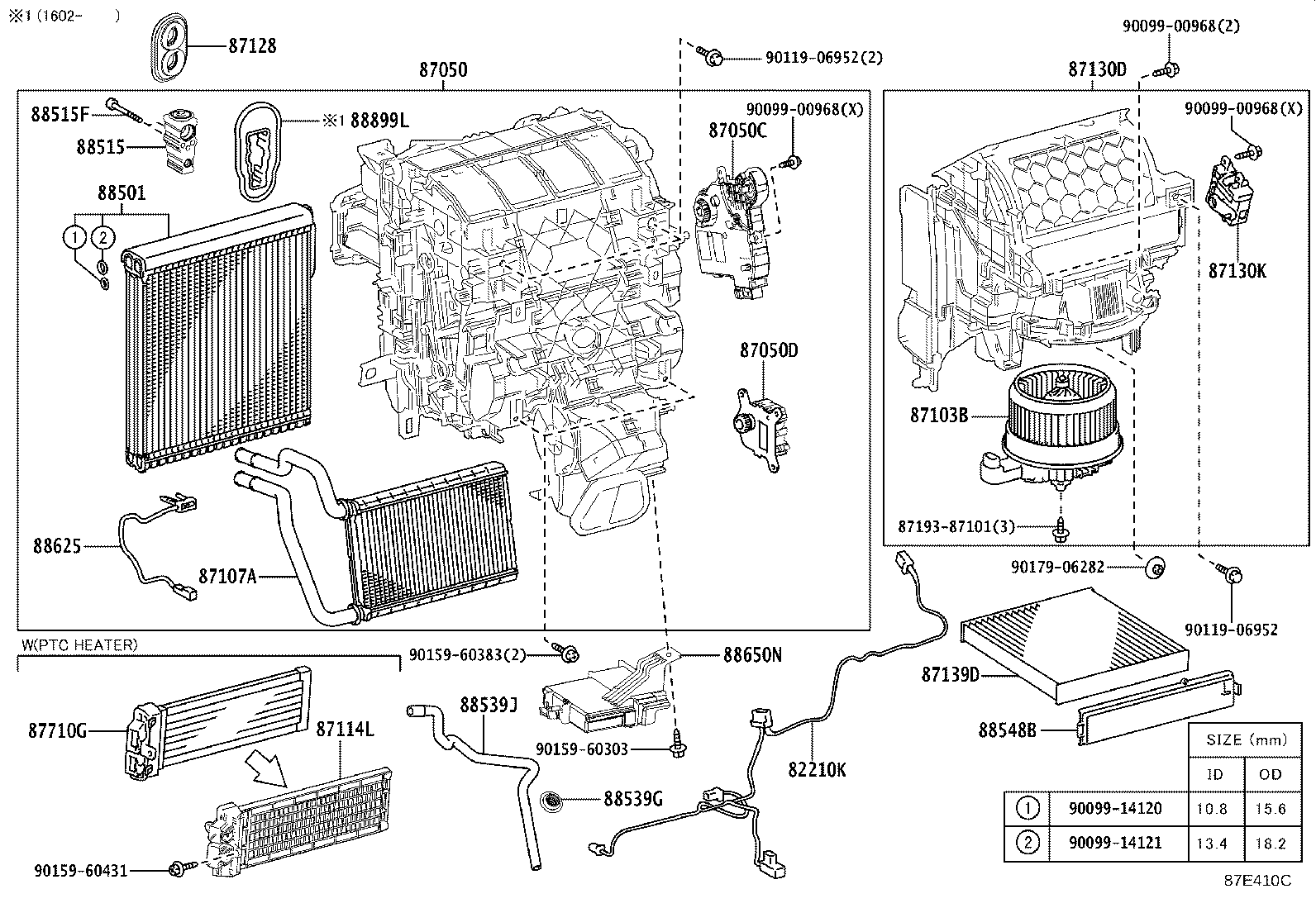Toyota 88501-78040 EVAPORATOR SUB-ASSY, COOLER, NO.1