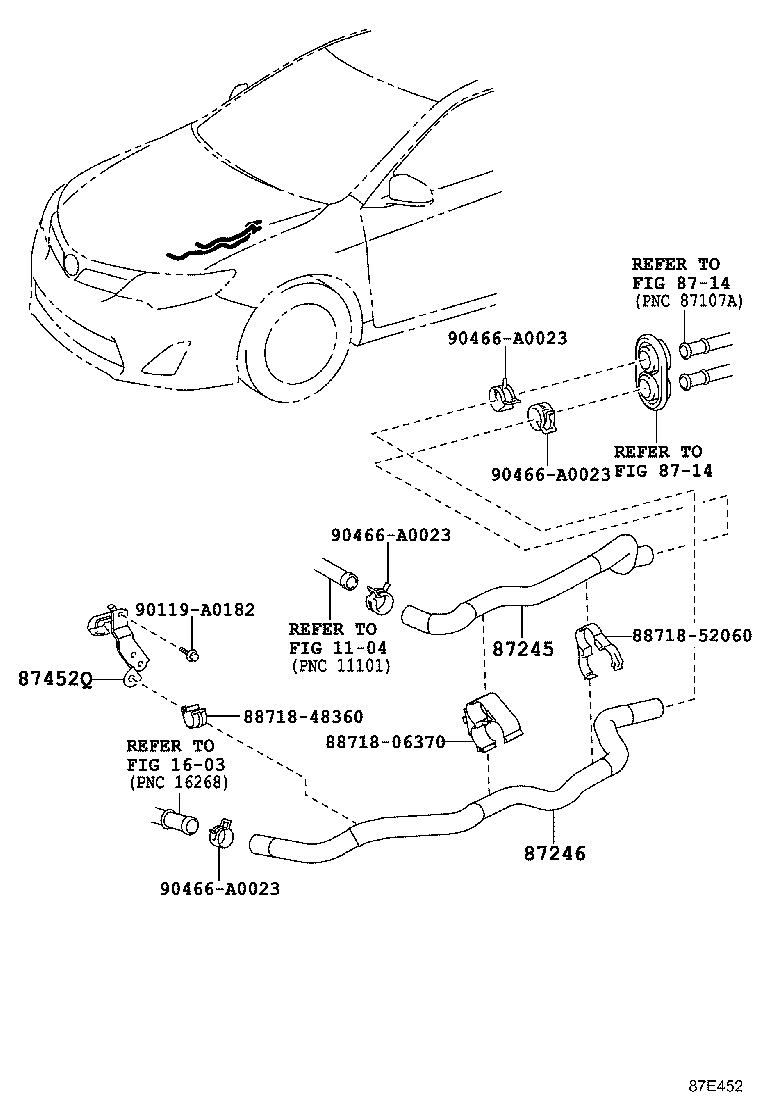 87245-06830 HOSE, HEATER WATER, INLET product image