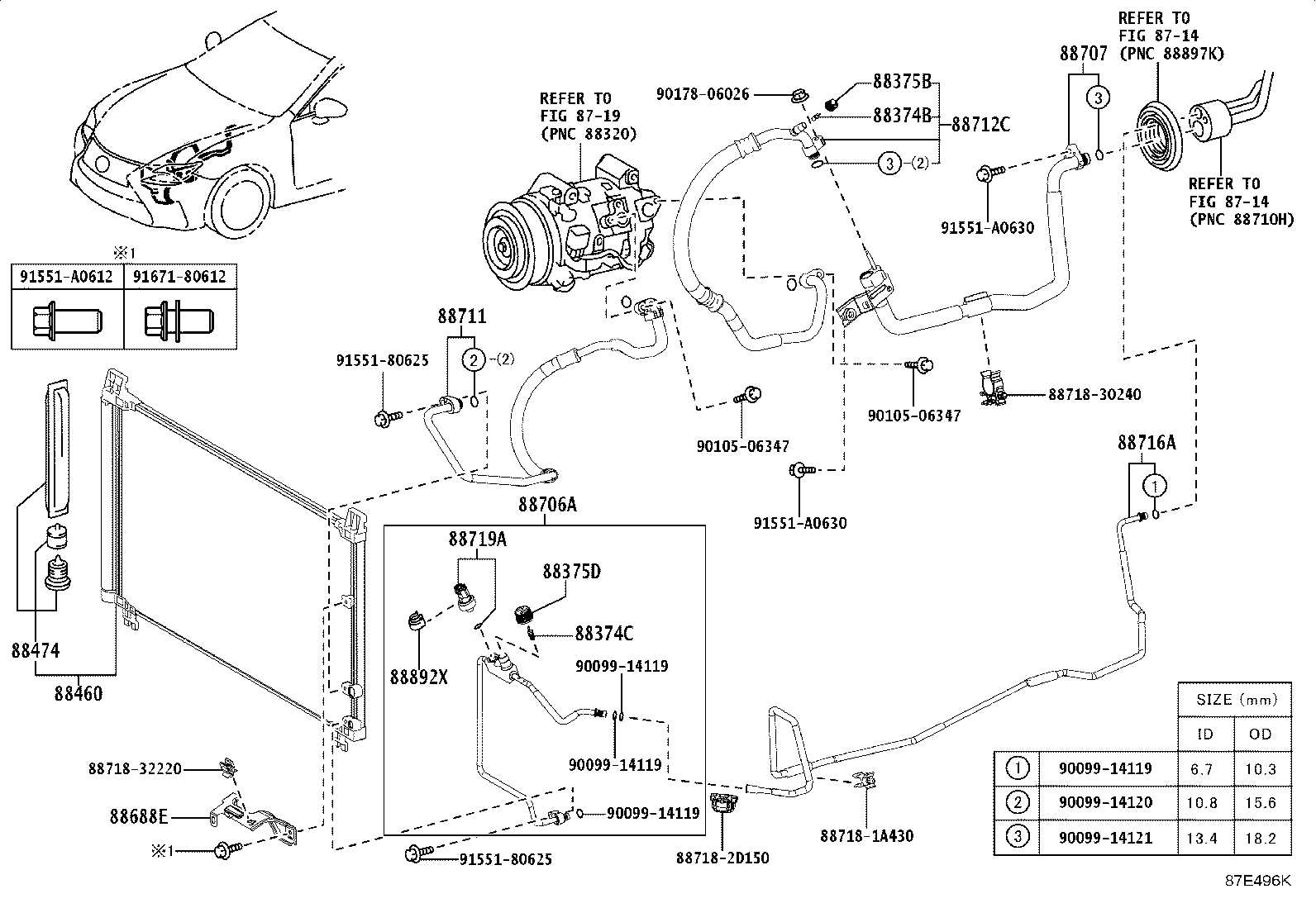 88706-24201 TUBE SUB-ASSY, LIQUID, A product image