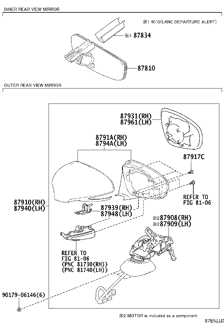 87931-53B20 OUTER MIRROR, RH product image