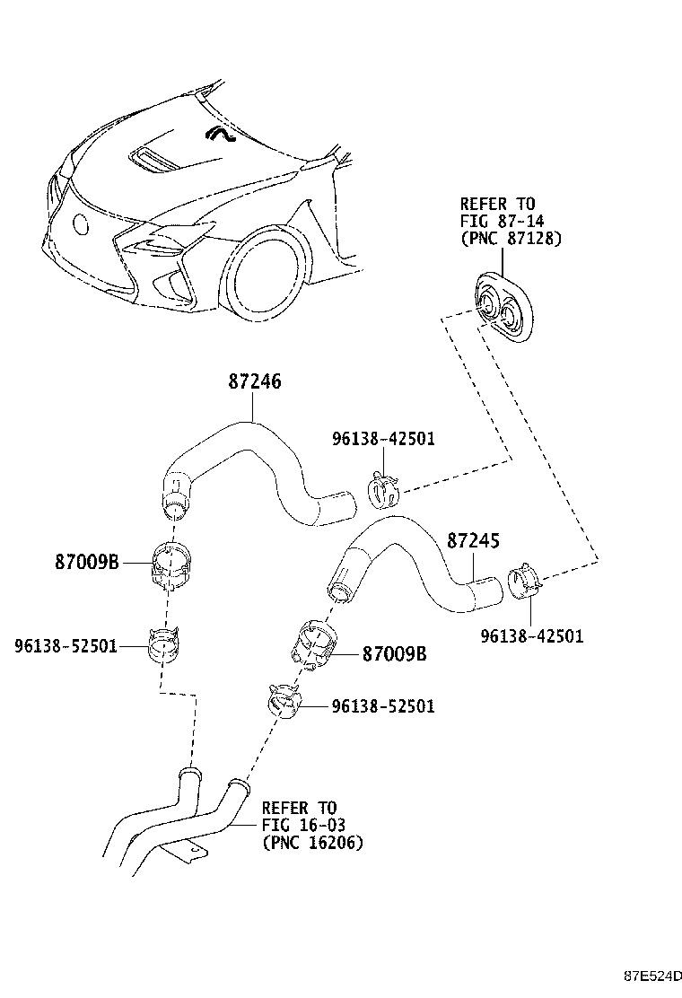 87245-24440 HOSE, HEATER WATER, INLET product image