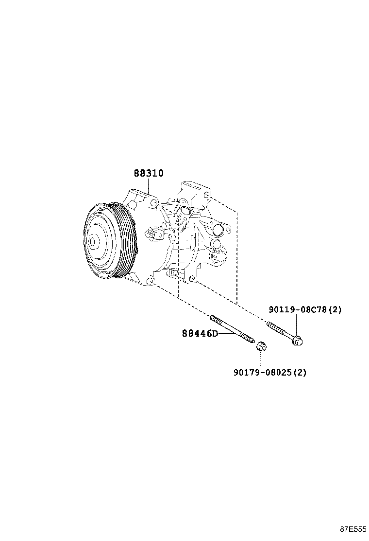 88310-78020 COMPRESSOR ASSY, W/PULLEY product image