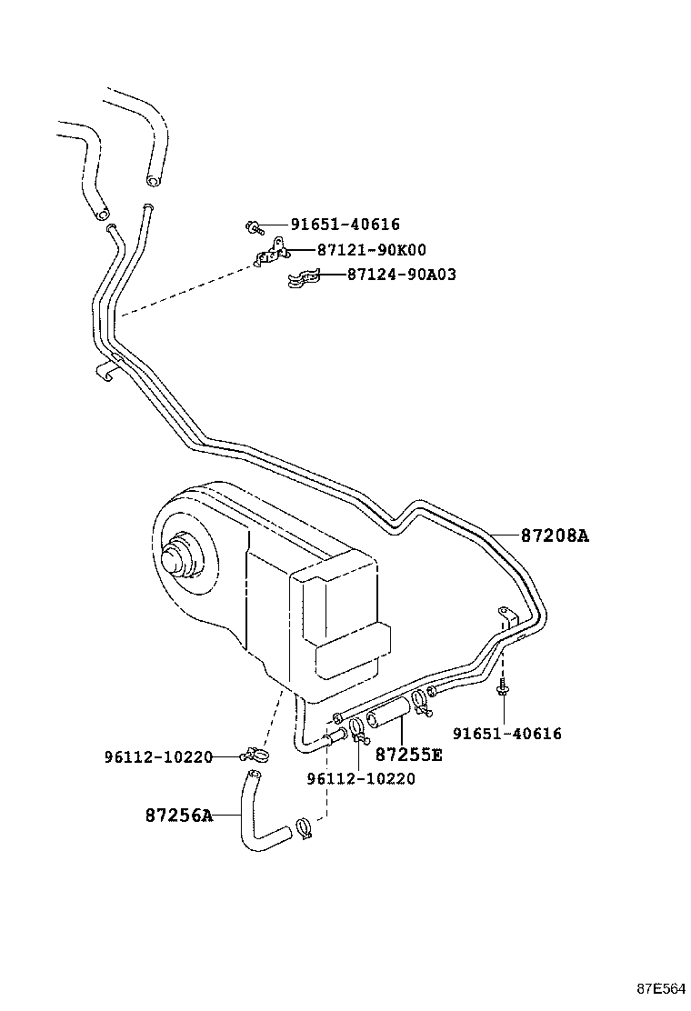 87245-60281 HOSE, REAR HEATER WATER OUTLET, E (TO ENGINE) product image