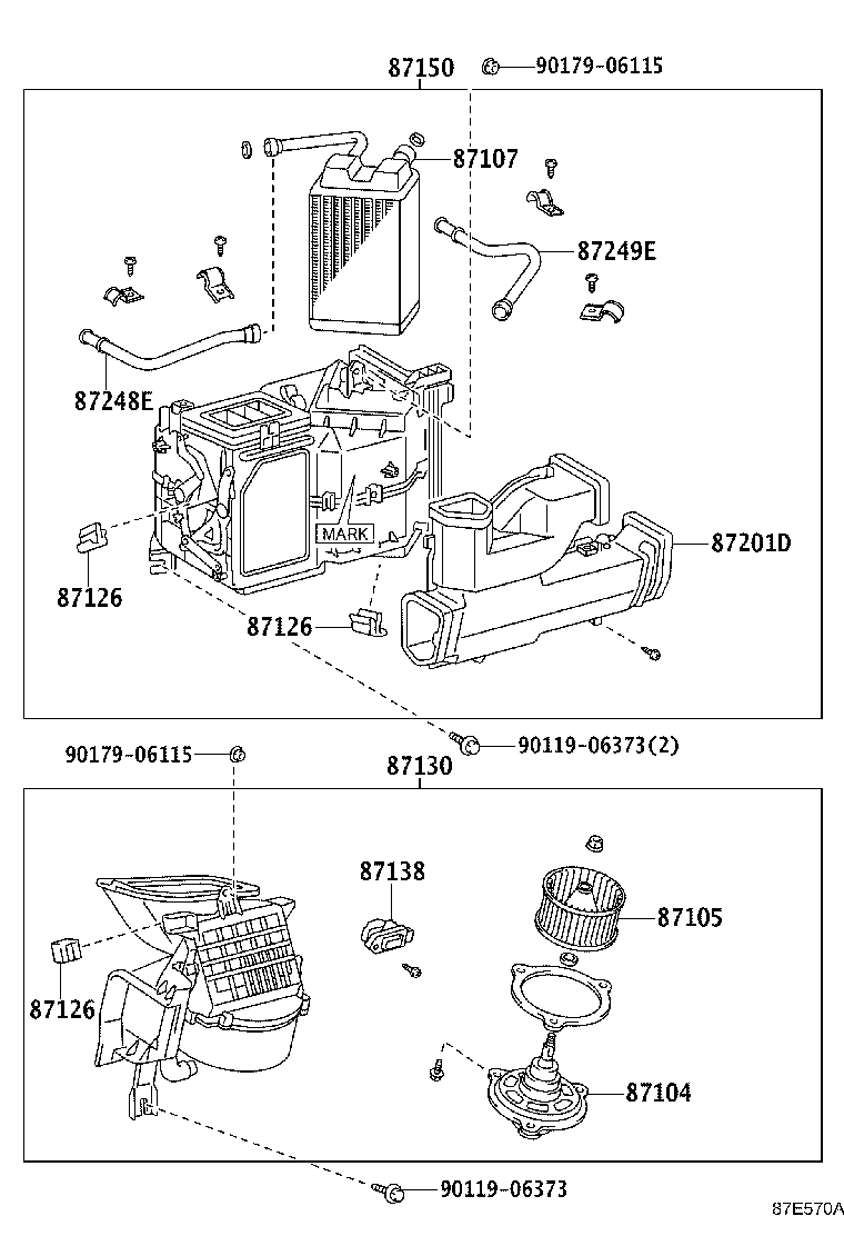 87150-60210 RADIATOR ASSY, HEATER product image