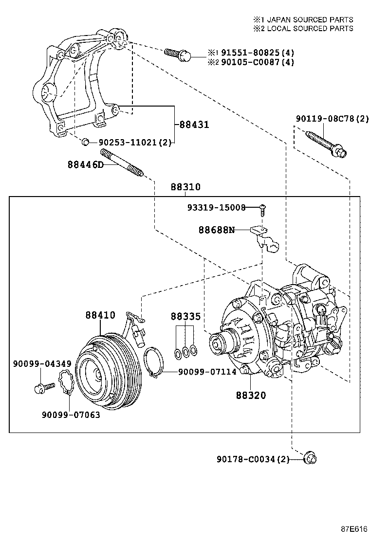 12502-0V020 BRACKET, COMPRESSOR MOUNTING, NO.1 product image