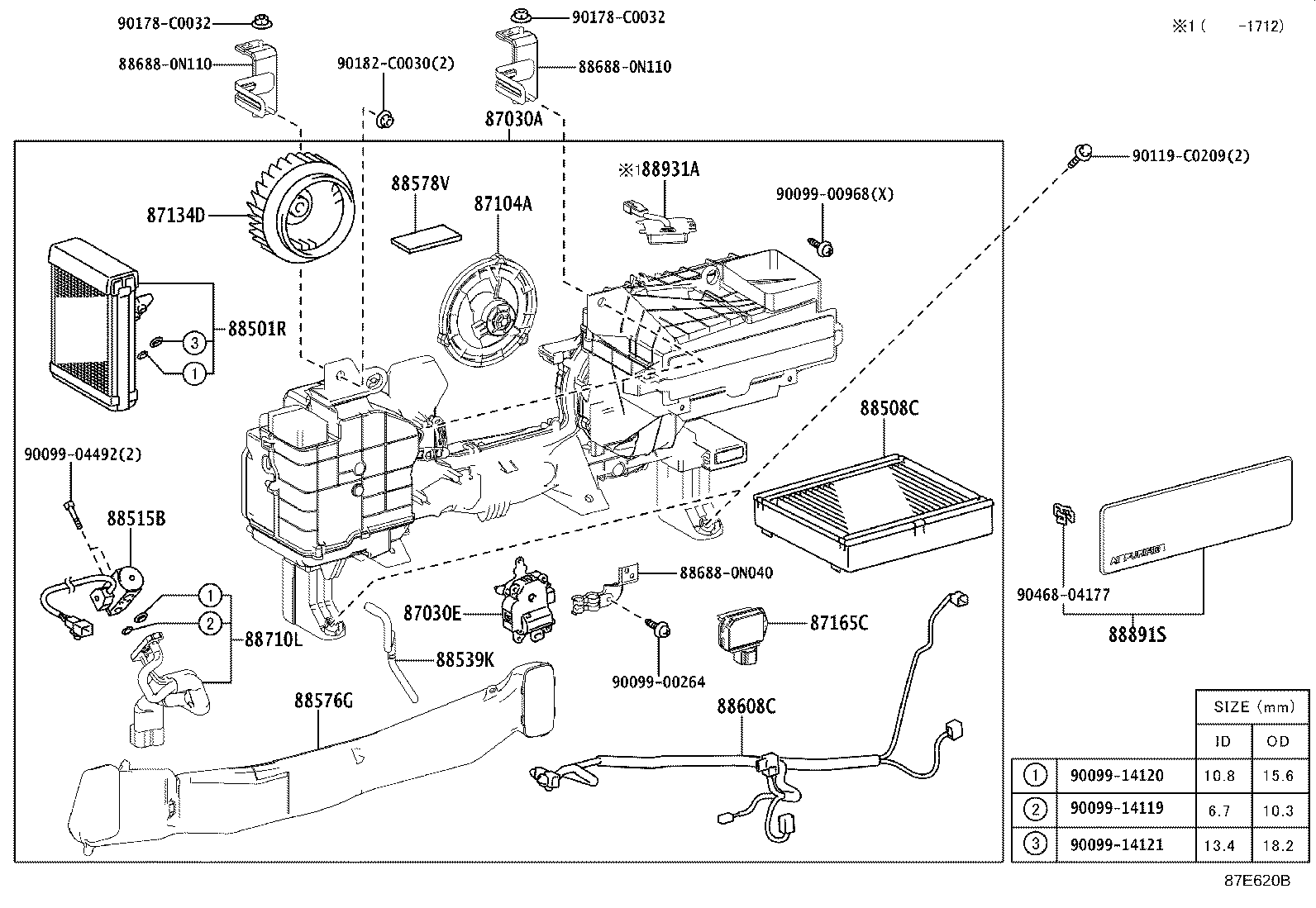 87103-0N030 MOTOR SUB-ASSY, BLOWER W/FAN product image