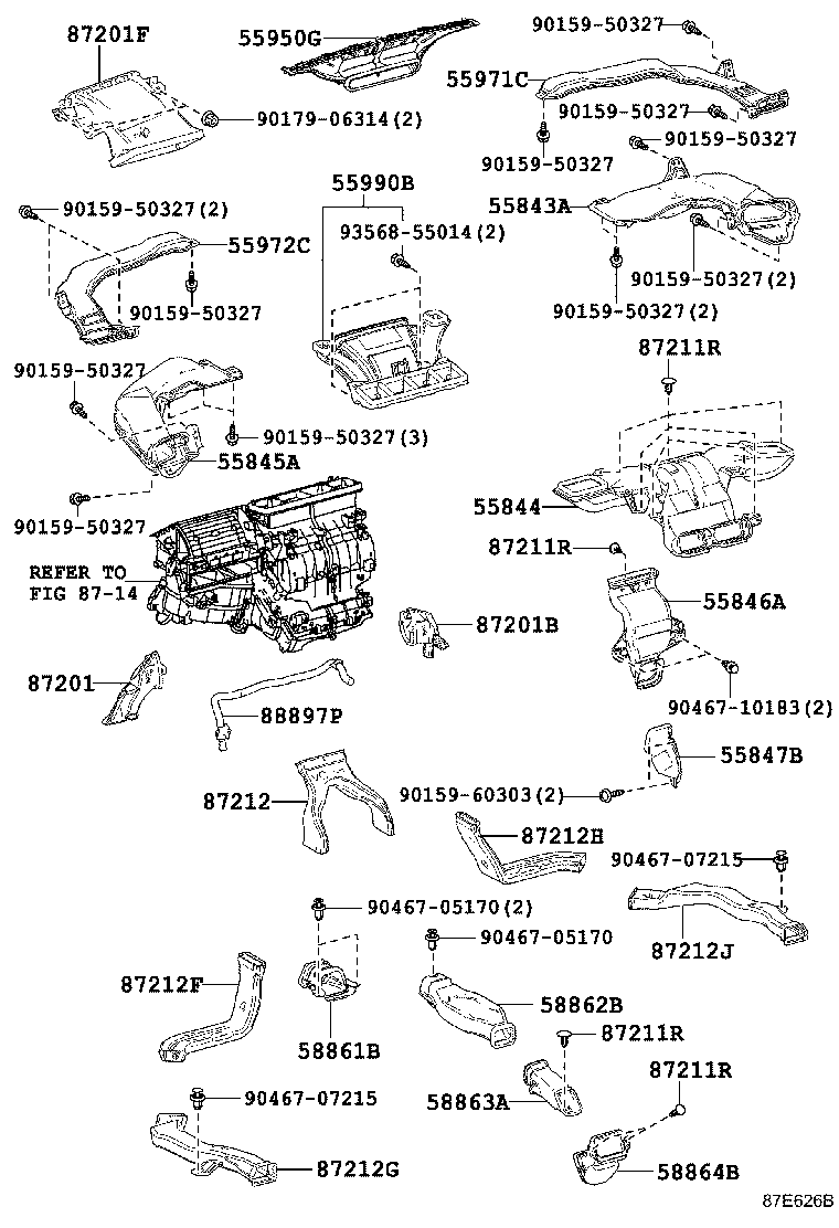 55844-62010 DUCT, HEATER TO REGISTER, NO.2 product image