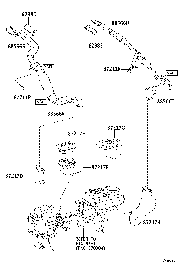 55844-0N050 DUCT, HEATER TO REGISTER, NO.2 product image