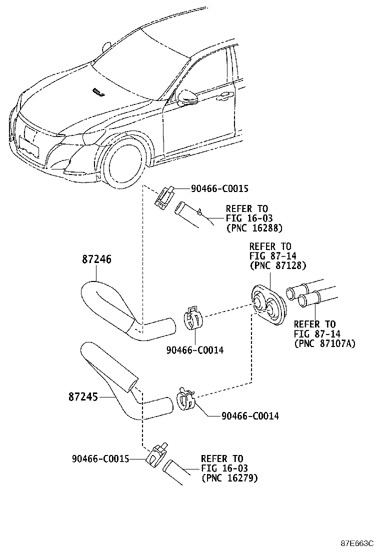 87245-0N050 HOSE, HEATER WATER, INLET product image