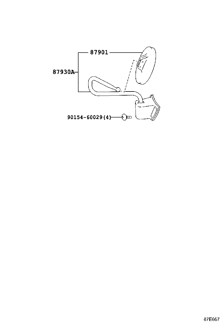87902-36080 ARM SUB-ASSY, OUTER REAR VIEW MIRROR, RH product image