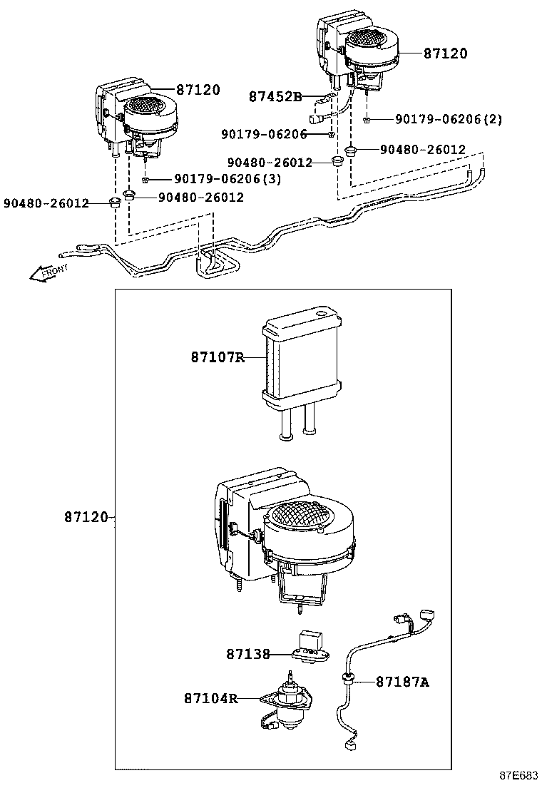 87107-36091 UNIT SUB-ASSY, HEATER RADIATOR product image