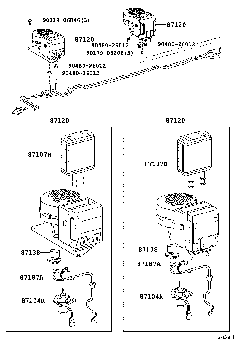 87107-36091 UNIT SUB-ASSY, HEATER RADIATOR product image