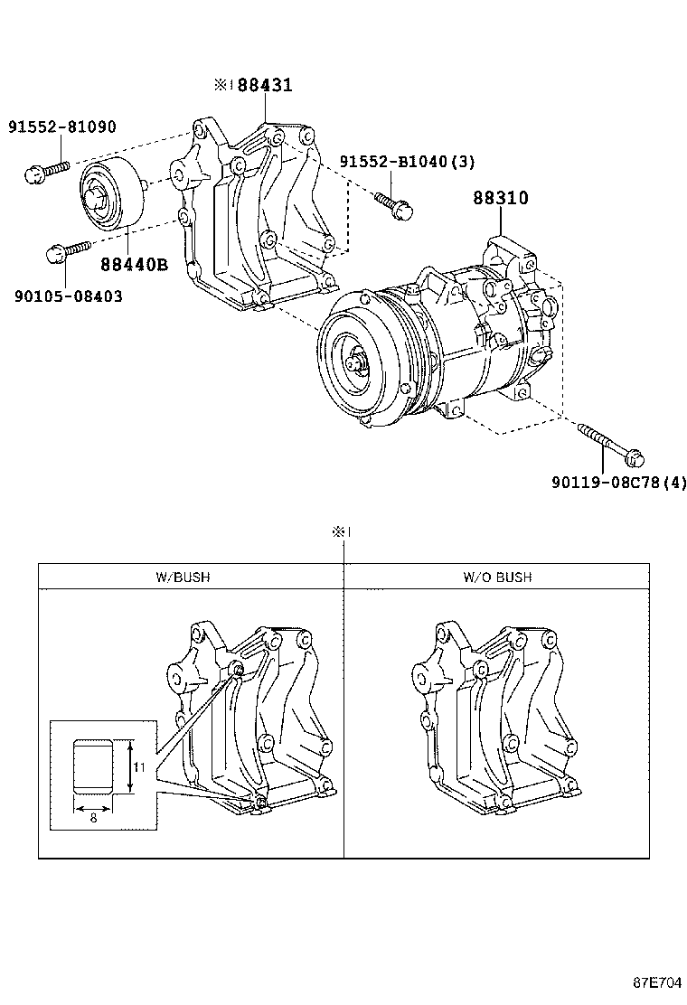 88444-26210 BRACKET, IDLE PULLEY product image