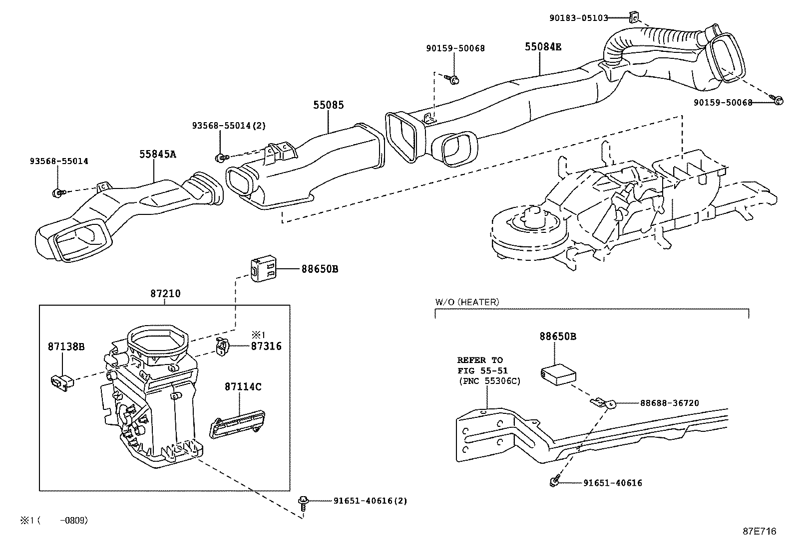 55085-36010 DUCT SUB-ASSY, HEATER TO REGISTER, NO.2 product image