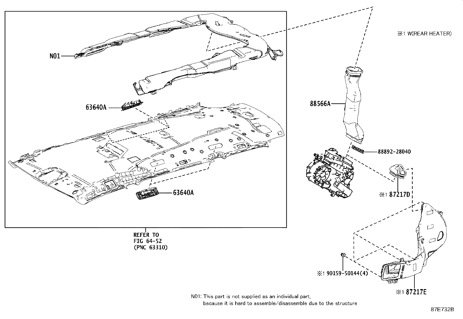55835-28120 DUCT, HEATER TO REGISTER, CENTER product image