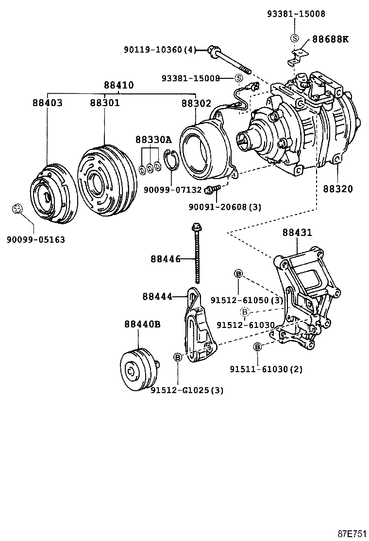 88444-36190 BRACKET, IDLE PULLEY product image