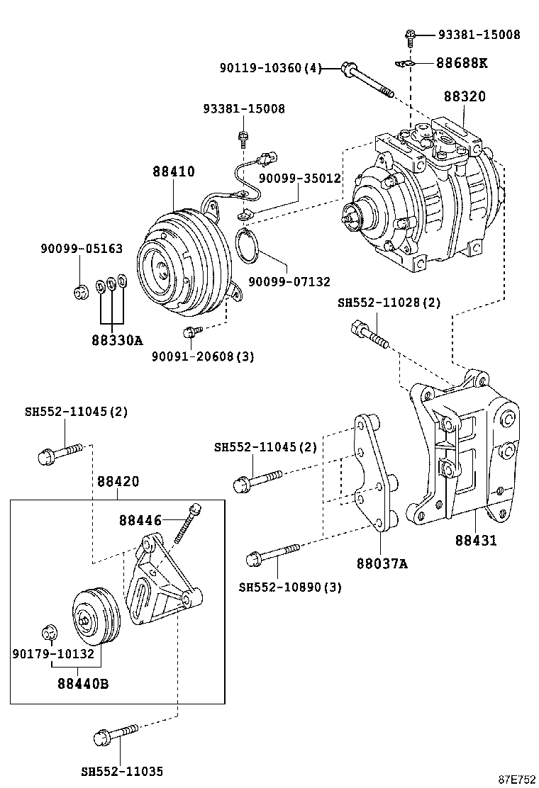 88444-36092 BRACKET, IDLE PULLEY product image