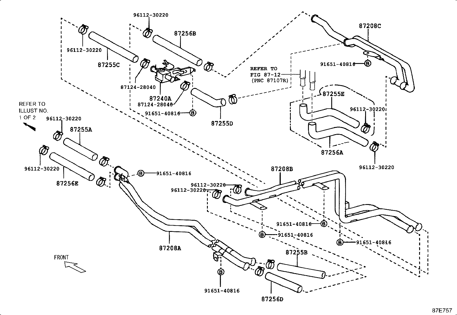 87245-26220 HOSE, HEATER WATER, OUTLET A product image
