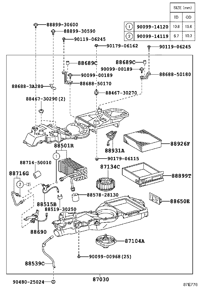 87106-50280 SERVO SUB-ASSY, DAMPER(FOR COOLING UNIT) product image