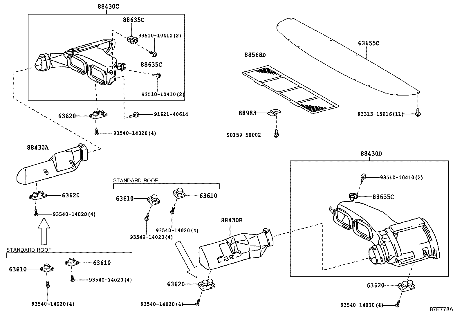 55085-36010 DUCT SUB-ASSY, HEATER TO REGISTER, NO.2 product image