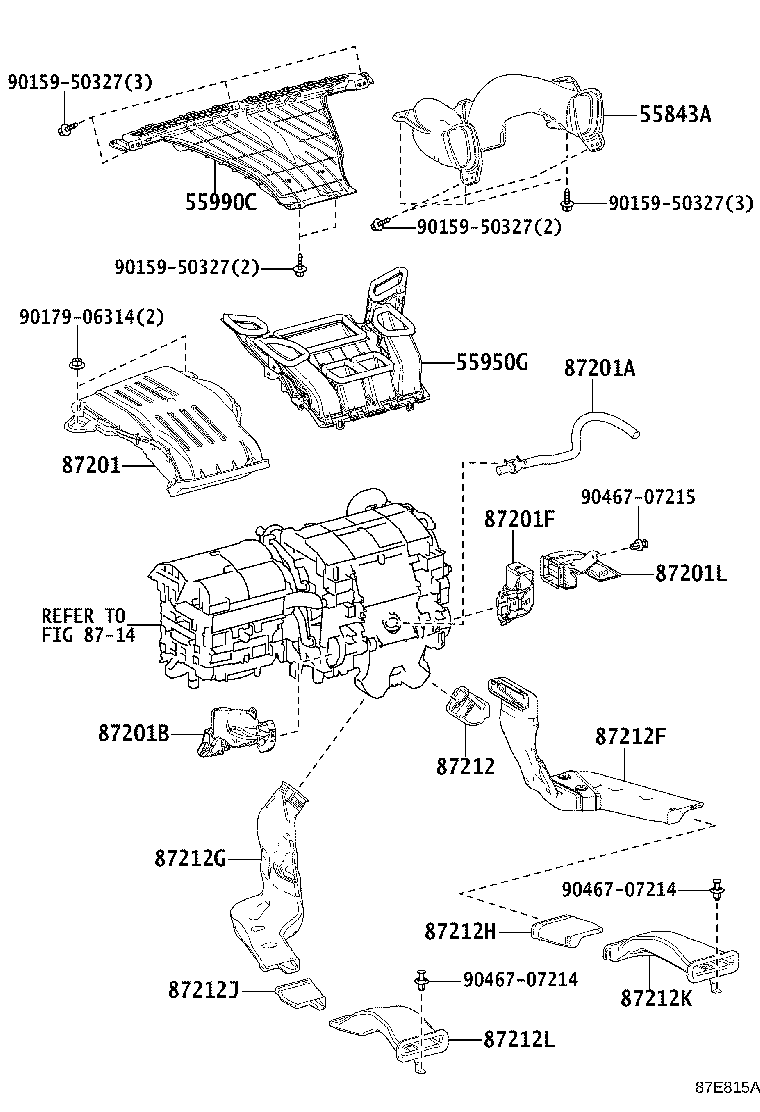 87201-58170 DUCT SUB-ASSY, AIR, NO.1 product image