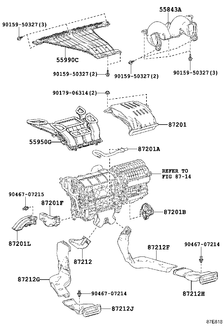 87201-58170 DUCT SUB-ASSY, AIR, NO.1 product image